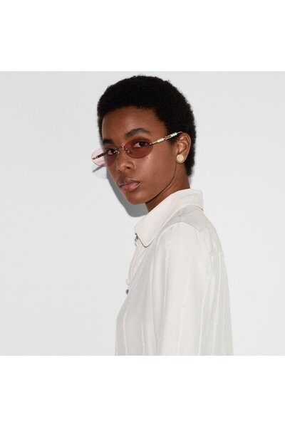 Gucci Oval Women's Sunglasses Gg1922S 004 62-17, Pink Glass