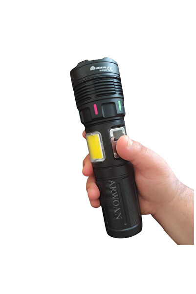 ARWOAN 10000 Lümen LED Işık Zoom Özellikli Su Geçirmez Taktik Fener Kamp, Av,...