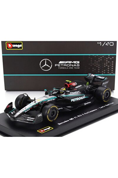 Burago Formula 1 Mercedes W15 Lewis Hamilton 1/43 Pilotlu ve Vitrin Kutulu Diecast Model Koleksiyon Araba