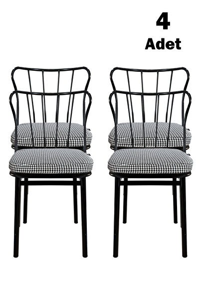 TP TUNAPRES 4'lü Minimalist Metal Ayaklı Modern Yemek Masası Sandalyesi – Min...