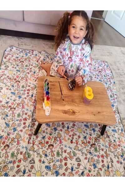 Aşkın Parti Evi 4-7 Years Old Family Liquid-Proof, Machine Washable, Long-Sleeved Children's Activity Painting Apron