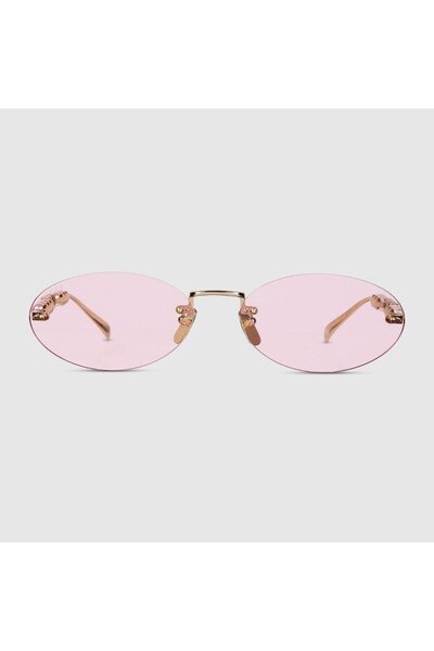 Gucci Oval Women's Sunglasses Gg1922S 004 62-17, Pink Glass