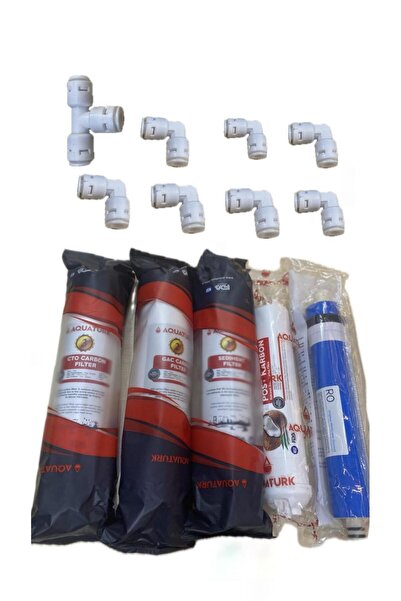 aquatürk Su arıtma cihazı Filtresi kapalı kasa cihazlarla uyumlu 5'li filtre seti