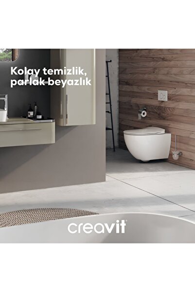 Creavit Free Beyaz Kanalsız Asma Klozet FE322, Free Duck Yavaş Kapak