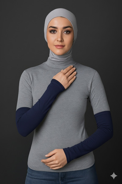 Sonbaharmoda Γυναικείο Χτενισμένο Βαμβακερό Μανίκι Προσευχής Απλό 1 Ζευγάρι Σκούρο Μπλε