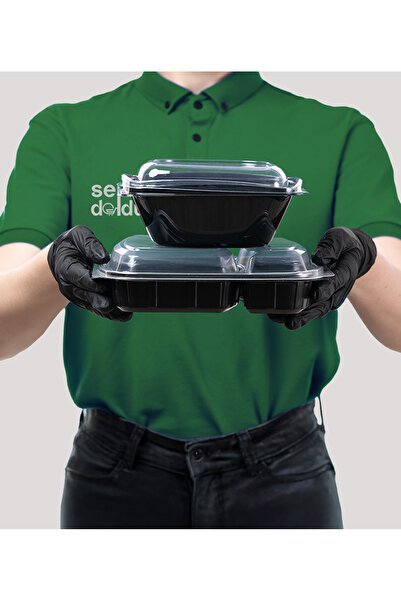 Sepet Doldur Thermoform 3-Compartment Food Container + Lid - 25 Pieces (Microwave Safe)