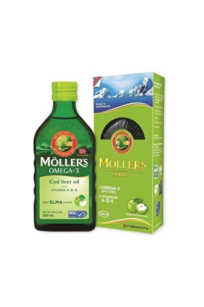 Möller's Möllers Omega-3 - Balık Yağı Sıvı Formu 250 ml - Elmalı