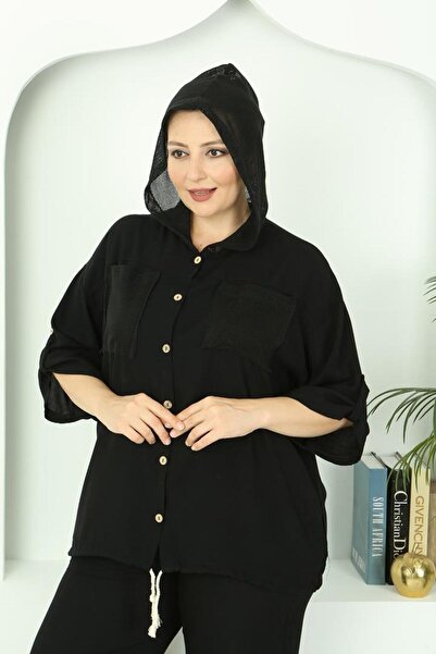 Truva XXL Large Size Hooded Mesh Detailed Suit Colorful Tk301