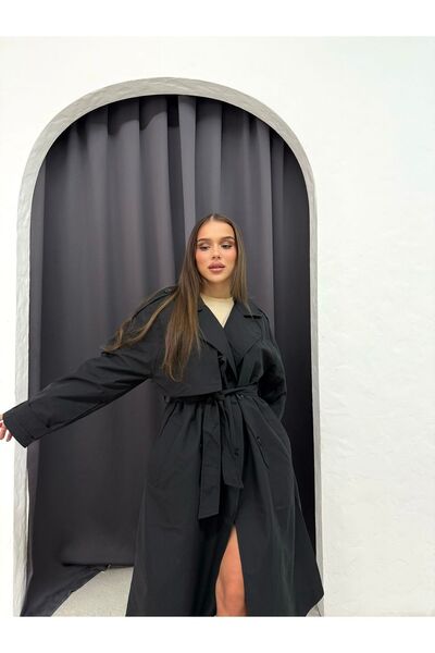 RESSHO Ensa Siyah Kadın Trençkot