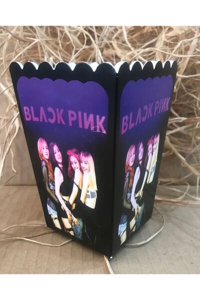 Deniz Party Store علبة فشار رقائق ذرة عيد الميلاد باللون الأسود الوردي 8 قطع