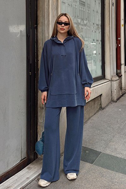 Olcay Kapucnis prémium szövetből készült melegítőnadrág öltöny INDIGGO 7079-TK