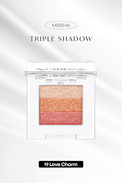 Missha Yumuşak Dokulu, Dökülme Yapmayan 3 Renkli Göz Farı Triple Shadow No.19 (Love Charm)
