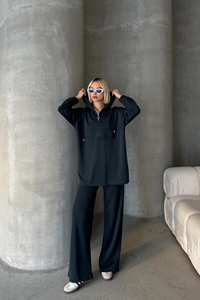 Olcay Prémium szövet kapucnis és Stone Peas melegítőnadrág szett - SMOKE 7984-TK