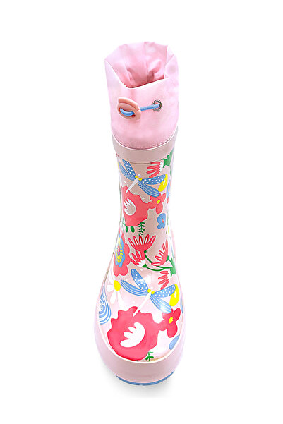 Denokids Cat Floral Girl's Pink Rain Boots