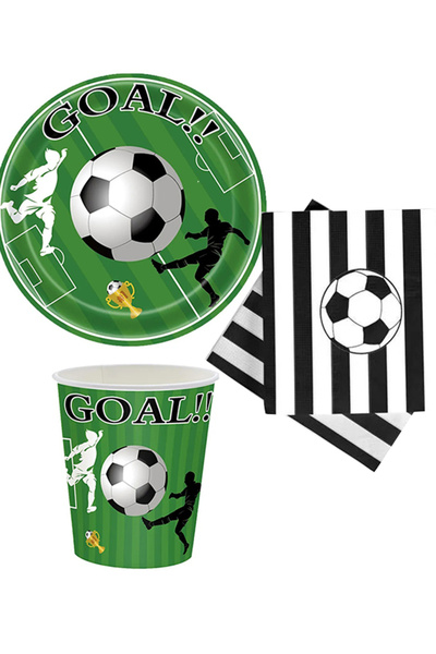 parti pera Futbol Temalı Peçete Karton Tabak Bardak 8'li Kullan At
