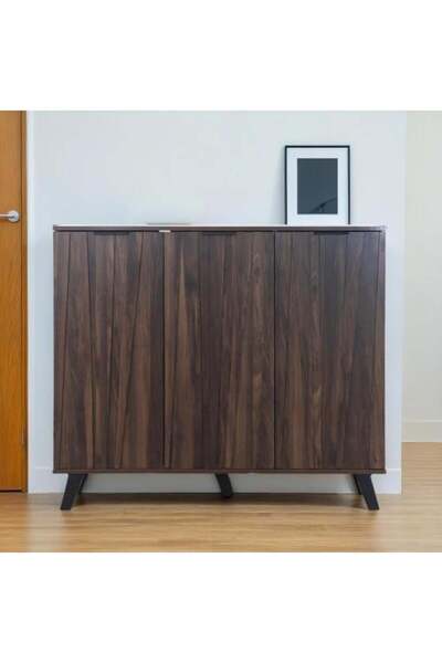 BAITY Modern Shoe Cabinet with 3 Doors - Malaysian Wood