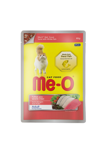 me-o Pouch Ton Balıklı ve Alabalıklı Yetişkin Kedi Konservesi 80 gr