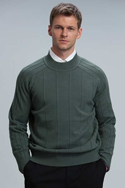 Lufian Men's Fisherman's Sweater - Time Tam, Nefti Green