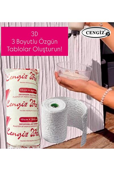 Cengiz BOZ Hobi - Dekoratif Amaçlı Alçılı Sargı Bezi Seti ( 5 Adet ) 15 Cm X 200 Cm