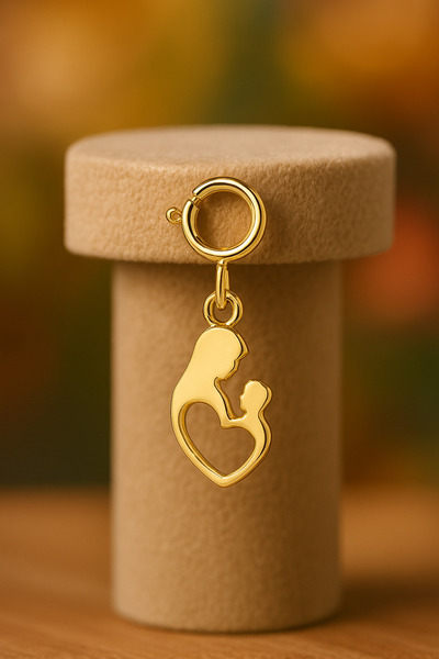 Ariş Anne Çocuk Charm Altın Kolye Ucu