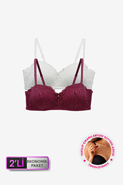 Pierre Cardin حزمة اقتصادية مكونة من قطعتين Ecru Damson 6800 Ales مجموعة حمال...