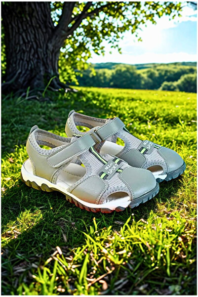 Moda Lime Full Orthopedic Patterned Unisex Children's Sandals - Suitable for Breathable and Foot Anatomy