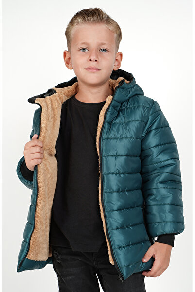 Monttini Erkek Çocuk Su Ve Rüzgar Geçirmez Içi Wersoftlu Kapşonlu Mont