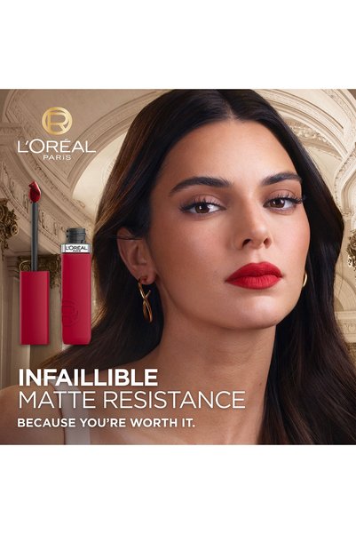 L'Oreal Paris أحمر شفاه سائل مطفي مقاوم للماء من إنفاليبل - 120 ماجور كراش | أحمر شفاه يدوم طويلاً - مكياج وجمال - السعودية