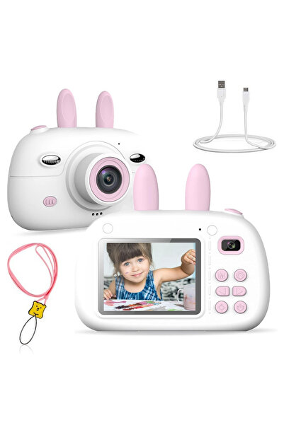 Whimlets Digital camera for children, 2.4 inch IPS screen, 18MP, 1080P HD video, 32GB card included