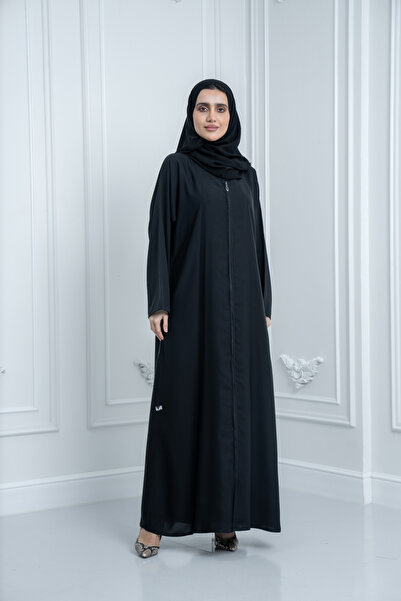 LAVİNİA Lavinia Women's Abaya, Plain Nada Pro Fabric, Zipper