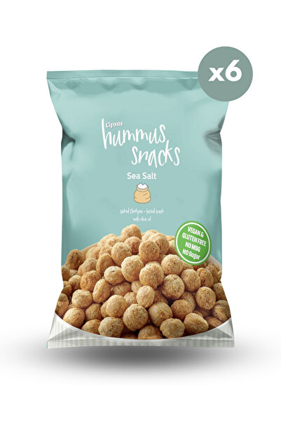 Cipsaş وجبات خفيفة من الحمص نباتية خالية من الغلوتين مع ملح البحر 45 جم × 6 قطع
