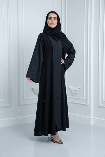 LAVİNİA عباية نسائية من لافينيا, قماش ملكي ياقه كم جاكار