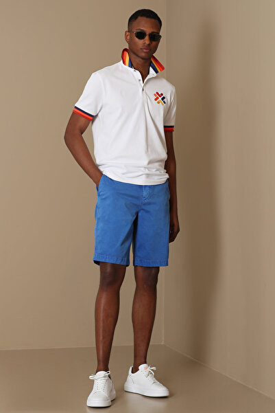 Lufian Zegler Spor Erkek Chino Şort Slim Fit Saks