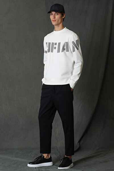 Lufian Todillo Erkek Sweatshirt Kırık Beyaz