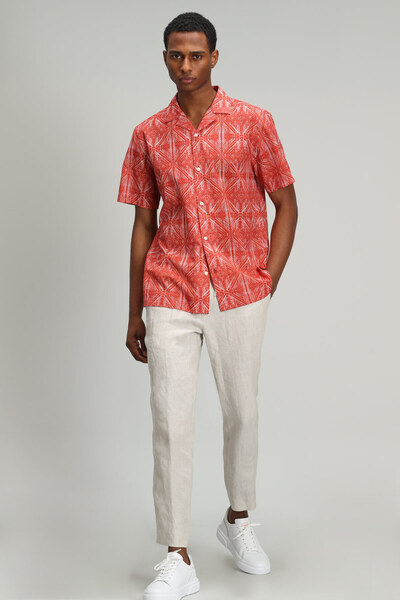 Lufian Clar Men's Smart Shirt Comfort Fit Red