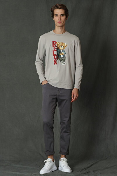 Lufian Helt Beş Cep Pantolon Slim Fit Gri