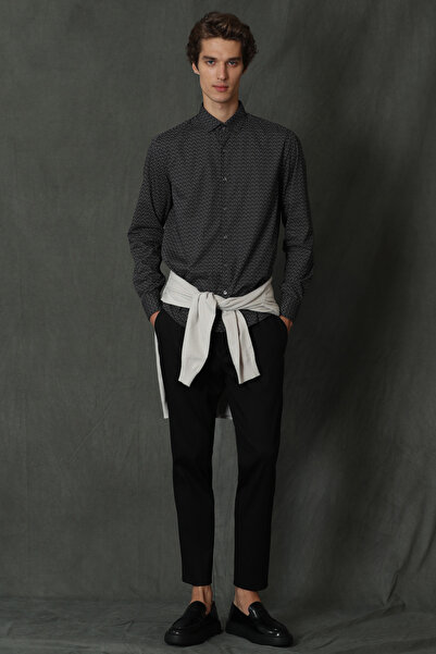 Lufian Lemar Spor Erkek Chino Pantolon Slim Fit Siyah