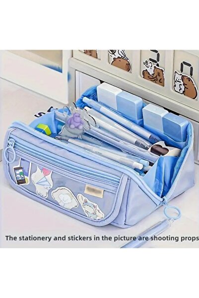 Kawaii Zhibige Şeffaf Pencereli Çok Bölmeli Organizer Kalemlik