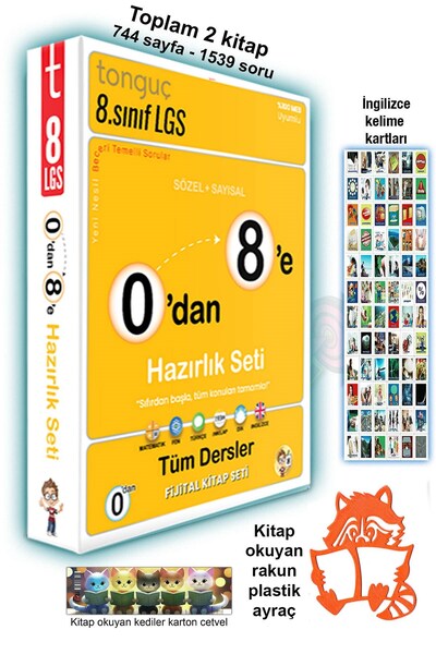 Tonguç Yayınları 8. Sınıf 0'dan 8'e Konu Anlatımlı Soru Bankası Seti İngilizc...