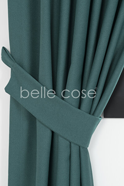 Belle Cose Zümrüt Yeşil Country Tarz Hasır Termal Karartma Blackout Tek Kanat...