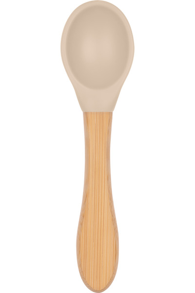 Moki Bambu Saplı Silikon Mama Kaşığı Latte Bej
