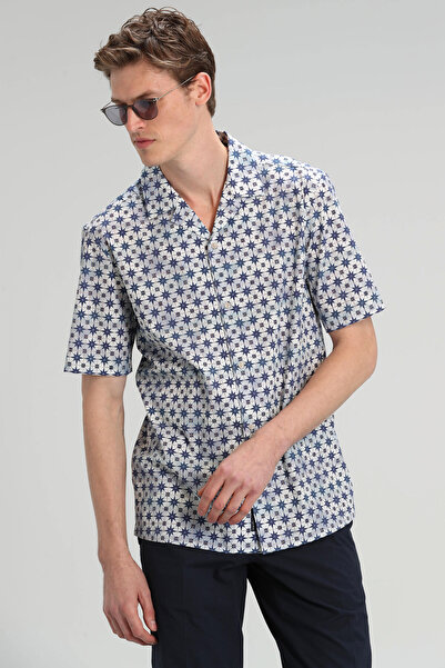 Lufian Opus Erkek Spor Gömlek Resort Fıt Lacivert