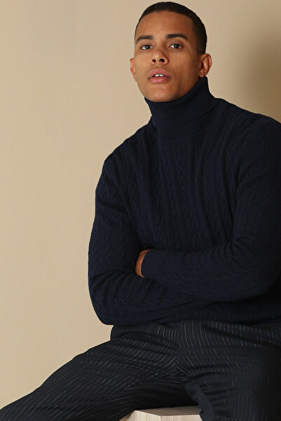 Lufian Pulover pentru bărbați Anka Full Fisherman, bleumarin