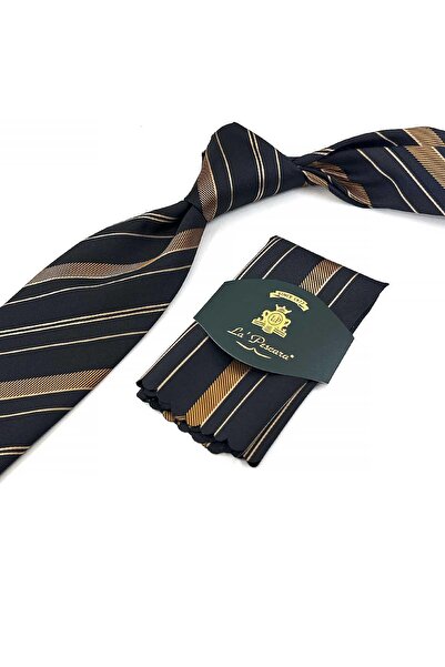 Kravatkolik Κλασική γραβάτα με μαύρο - κίτρινο σχέδιο με ρίγες KK13209