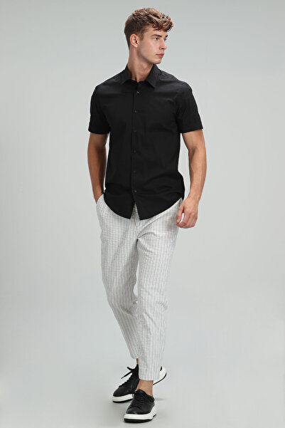 Lufian Arus Erkek Smart Gömlek Slim Fit Siyah