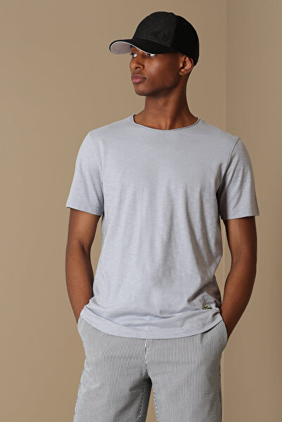 Lufian Junya Men's Basic T-Shirt Light Gray