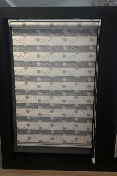 CLARISS HOME Işlemeli Zebra Perde Pudra-beyaz