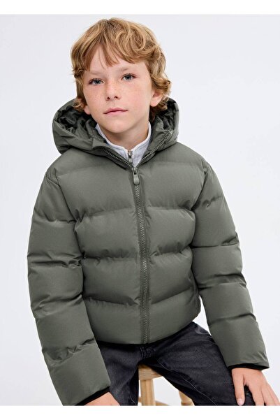 MANGO Kids Kapüşonlu kapitone anorak