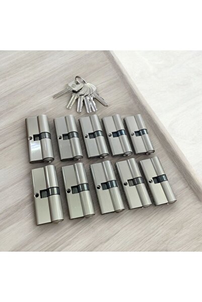 BARICYLINDER قلب كيلون موحد 10 حبات مع مفتاح واحد - لون سلفر