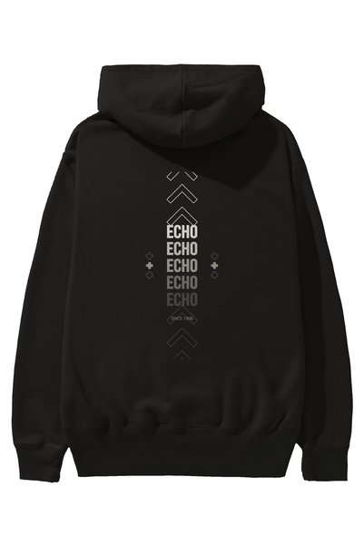 Ankhises Echo Written Back Štampano Crna Oversize kroj Sa kapuljačom Dukseric...